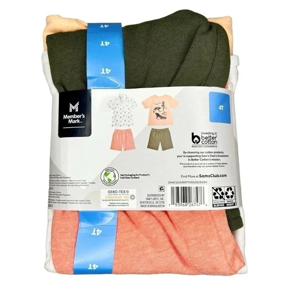 NWT Member's Mark 4-Piece Boys Playwear Lizard Set, Size 12M & 4T - Picture 2 of 3